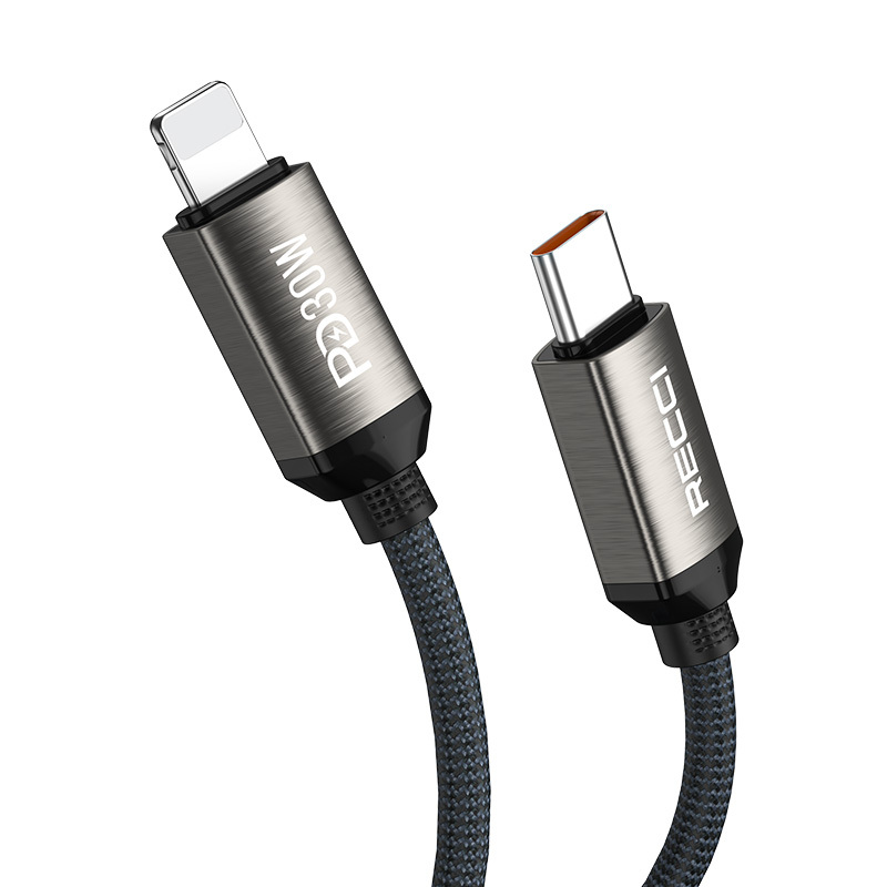 Recci RS35CL Type-C to Lightning PD 30W Braided Design Fast Charging Data and Charging Cable 1M - 4