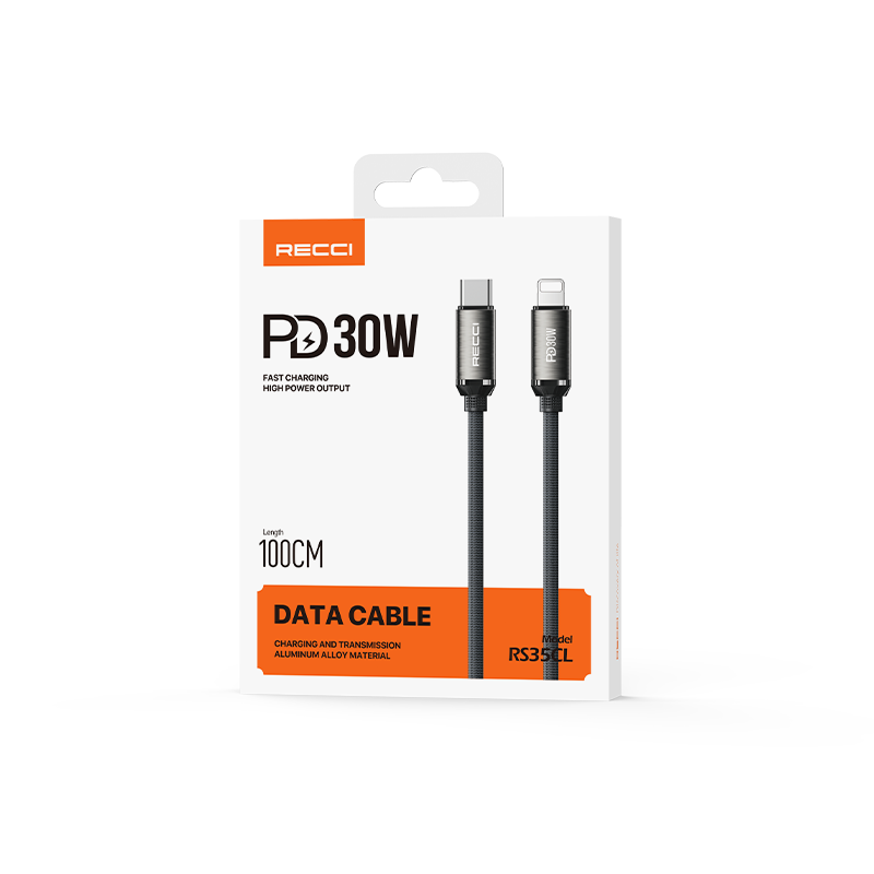 Recci RS35CL Type-C to Lightning PD 30W Braided Design Fast Charging Data and Charging Cable 1M - 12