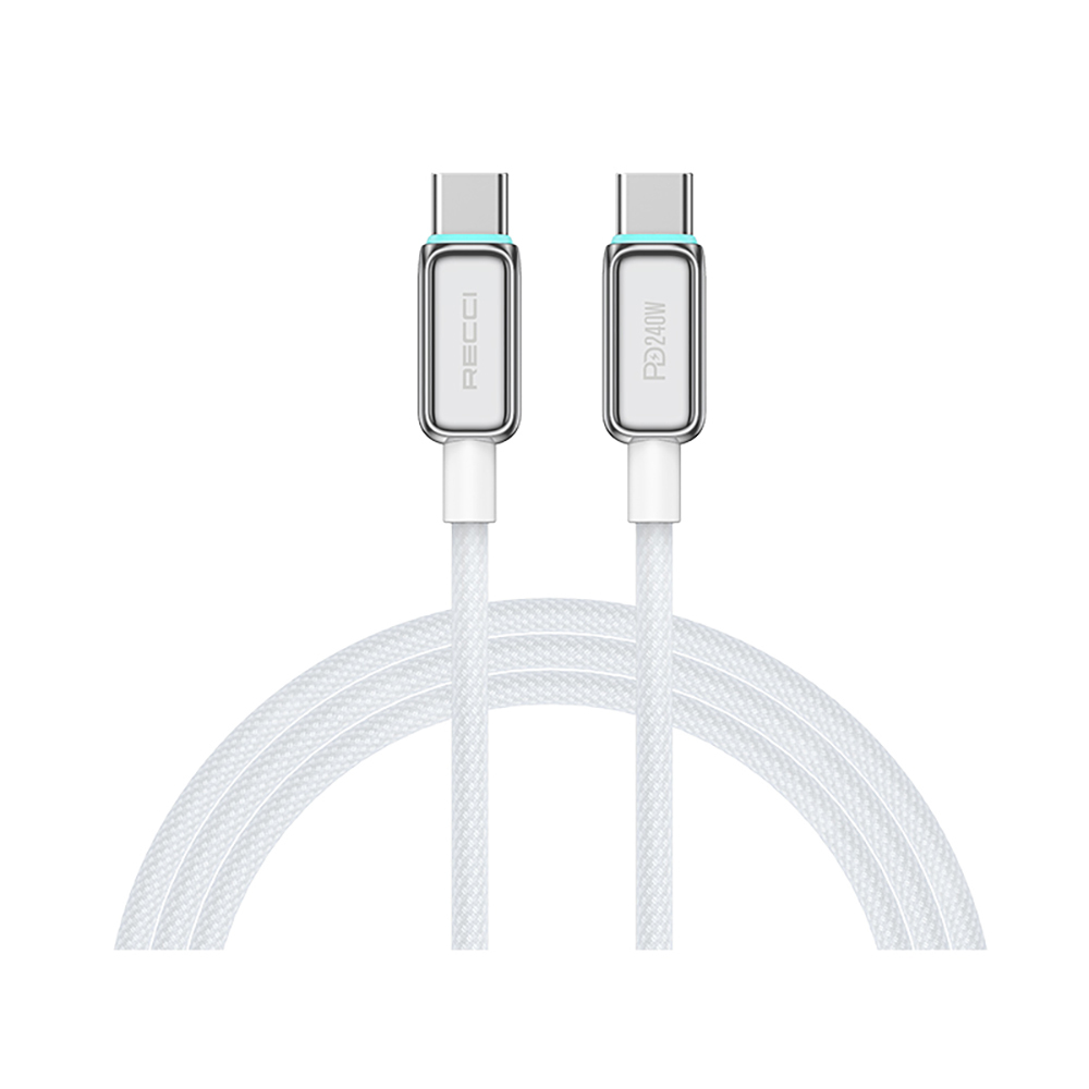 Recci RS42CC Lamp Display Series Type-C to Type-C PD 240W Fast Charging Data and Charging Cable 1.5M - 2