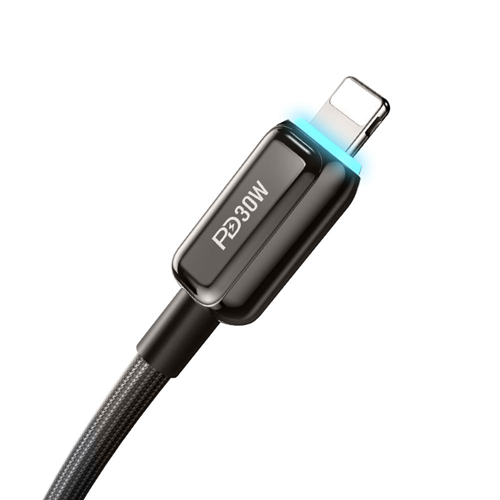 Recci RS42CL Lamp Display Series Type-C to Lightning PD 30W Fast Charging Data and Charging Cable 1.5M - 5