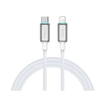 Recci RS42CL Lamp Display Series Type-C to Lightning PD 30W Fast Charging Data and Charging Cable 1.5M Silver