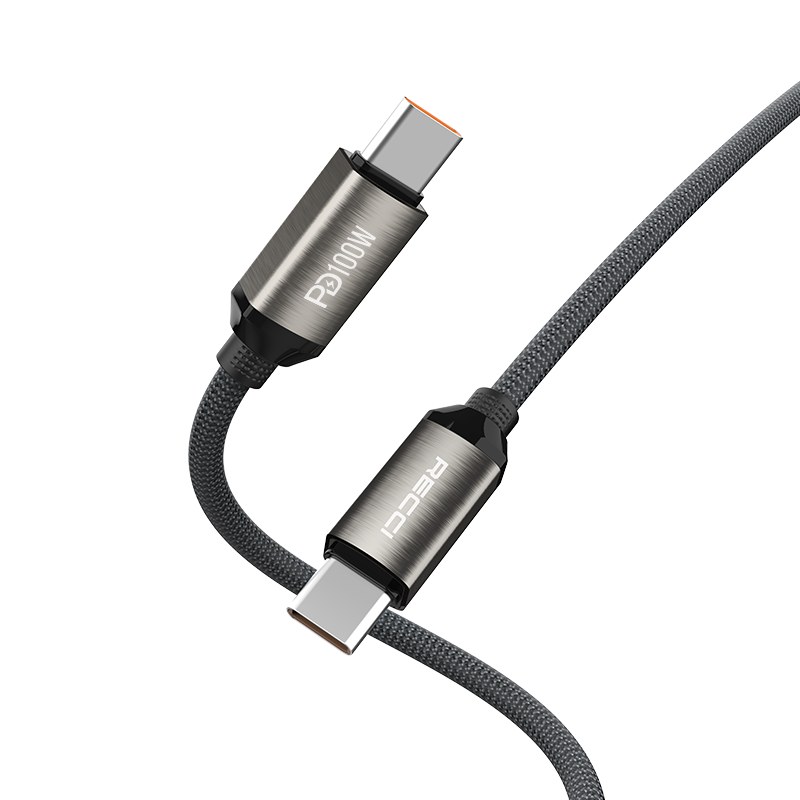 Recci RS45CC Type-C to Type-C PD 100W Braided Design Fast Charging Data and Charging Cable 1M - 3