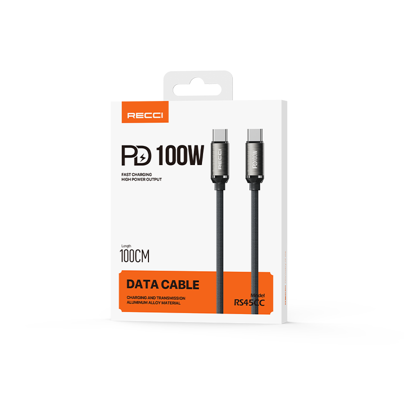 Recci RS45CC Type-C to Type-C PD 100W Braided Design Fast Charging Data and Charging Cable 1M - 9