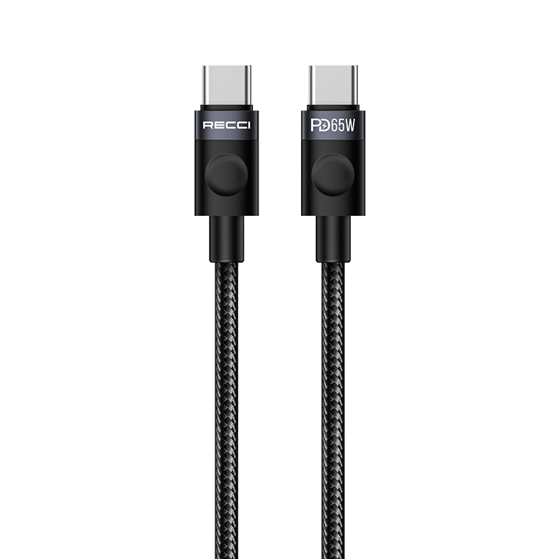 Recci RS50CC Type-C to Type-C PD Braided Design Fast Charging Data and Charging Cable 65W 1M - 1