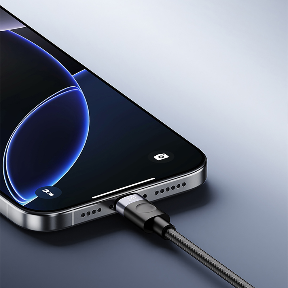 Recci RS50L USB-A to Lightning Örgü Tasarımlı Hızlı Şarj Özellikli Data ve Şarj Kablosu 1M - 6