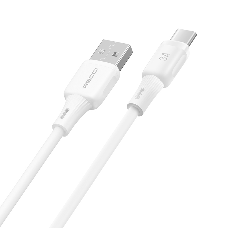 Recci RS52C USB-A to Type-C 3A Hızlı Şarj Özellikli Data ve Şarj Kablosu 1M - 3