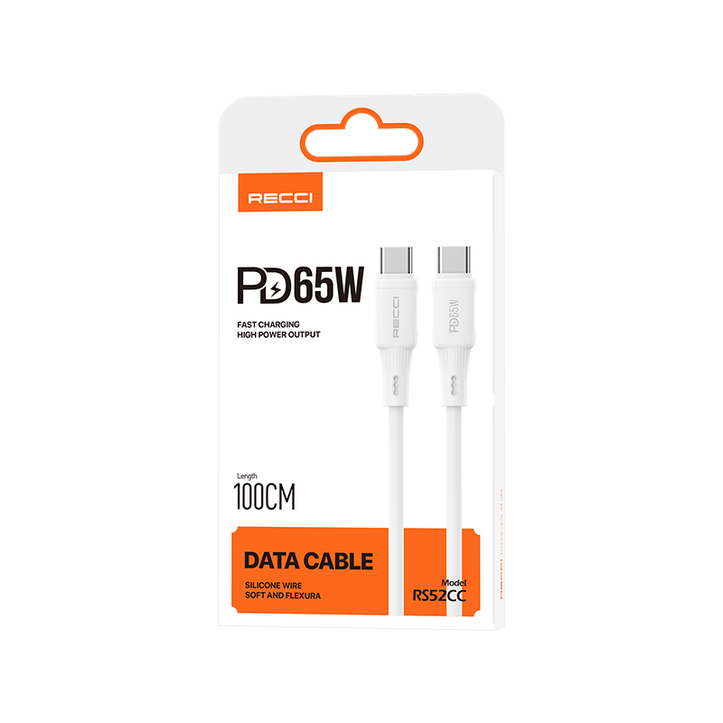 Recci RS52CC Type-C to Type-C PD Hızlı Şarj Özellikli Data ve Şarj Kablosu 65W 1M - 9