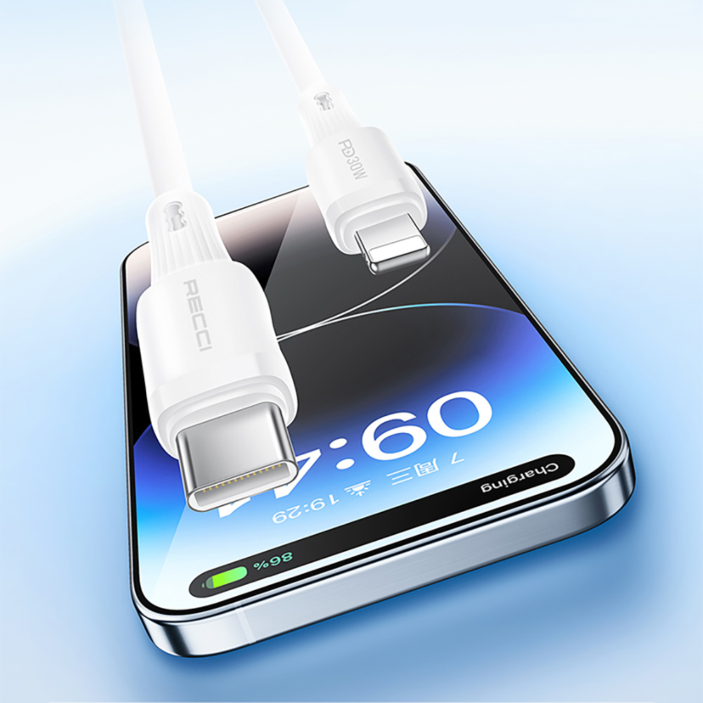 Recci RS52CL Type-C to Lightning PD Fast Charging Data and Charging Cable 30W 1M - 4