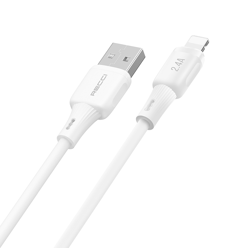 Recci RS52L USB-A to Lightning 2.4A Hızlı Şarj Özellikli Data ve Şarj Kablosu 1M - 3