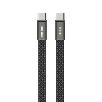 Recci RS55CC Type-C to Type-C PD Fast Charging Data and Charging Cable 65W 1M Black