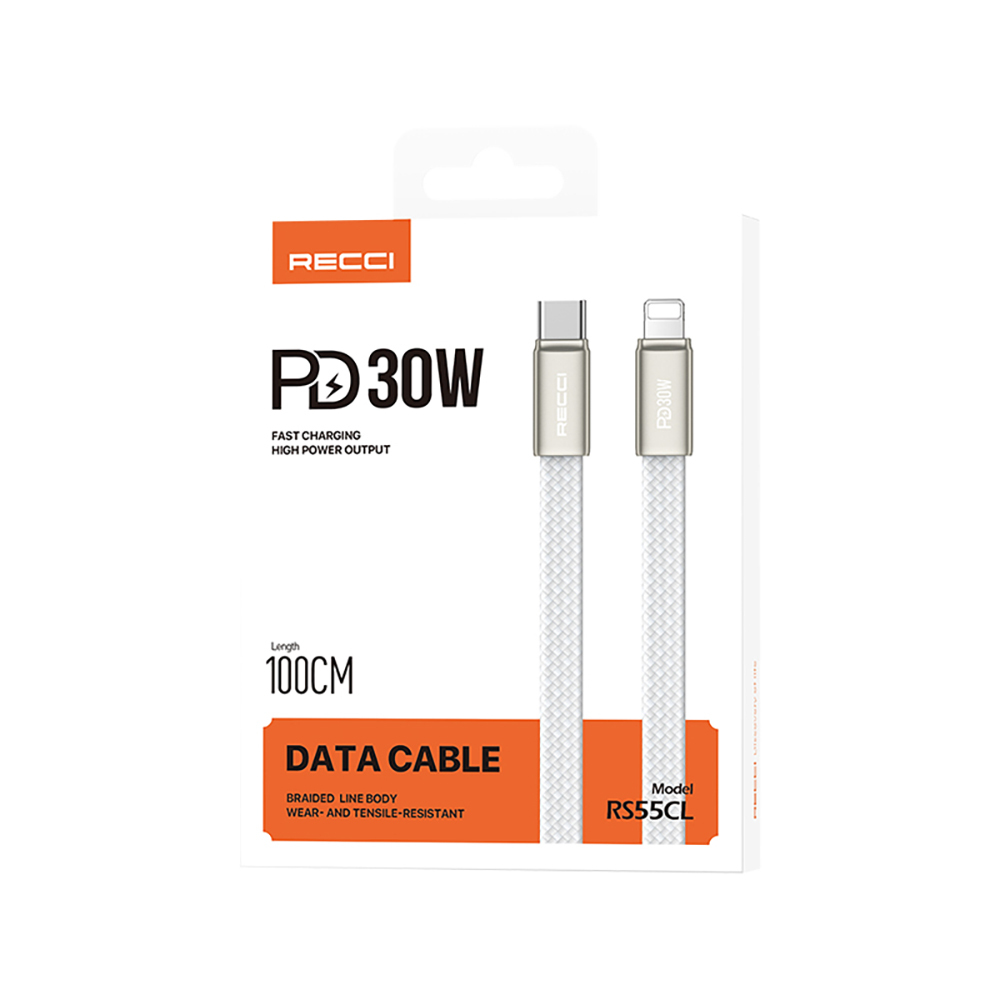 Recci RS55CL Type-C to Lightning PD Fast Charging Data and Charging Cable 30W 1M - 13