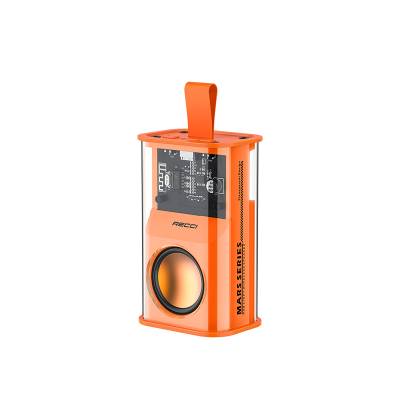 Recci RSK-W30 Mars Series Hi-Fi RGB Lighted Wireless Bluetooth 5.3 Speaker 500mAh Orange