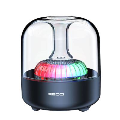 Recci RSK-W31 Amber Series FM/TF/AUX Hi-Fi RGB Lighted Wireless Bluetooth 5.0 Speaker 5W 500mAh Black