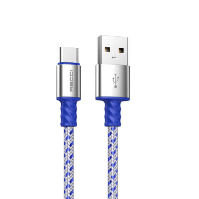 Recci RTC-N32C Instant Series USB-A to Type-C 3A Fast Charging Charging and Data Cable 1M Silver