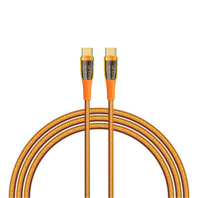 Recci RTC-P19CC Amber Series Type-C to Type-C PD 100W Transparent Design Charging and Data Cable 1.5M Orange