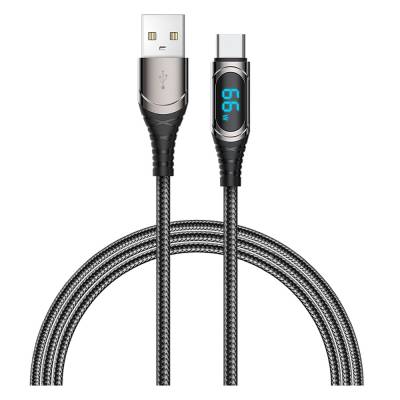 Recci RTC-P21C Ghost Series 66W 6A Fast Charge USB-A To Type-C Cable 1.2M Black