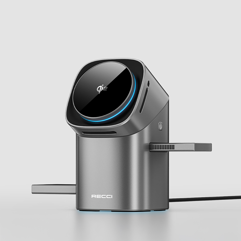Recci RW05 Qi2 Charging Technology Ambient Light Phone & Smart Watch & Headphone 15W 3in1 Wireless Charging Stand - 8