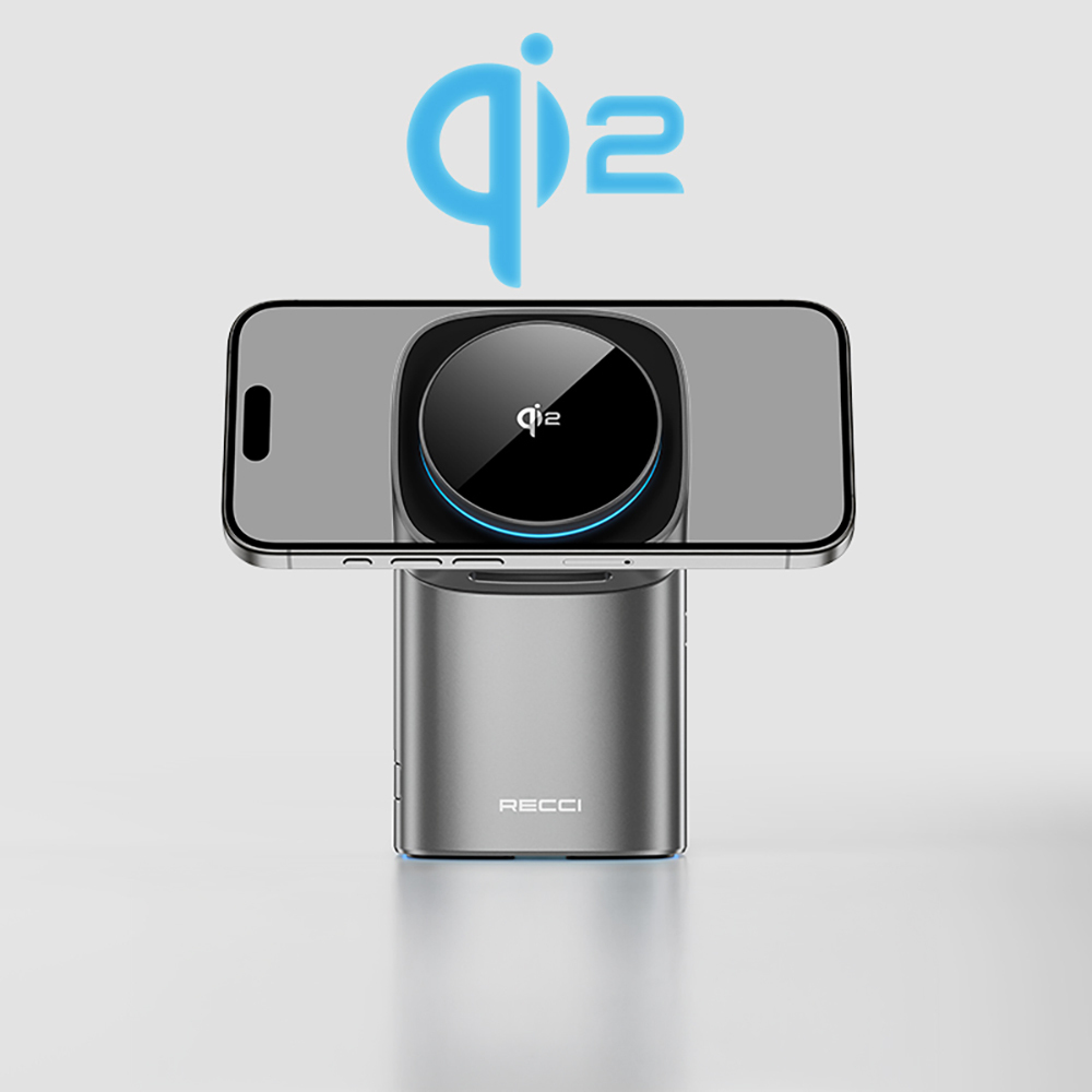 Recci RW05 Qi2 Charging Technology Ambient Light Phone & Smart Watch & Headphone 15W 3in1 Wireless Charging Stand - 9