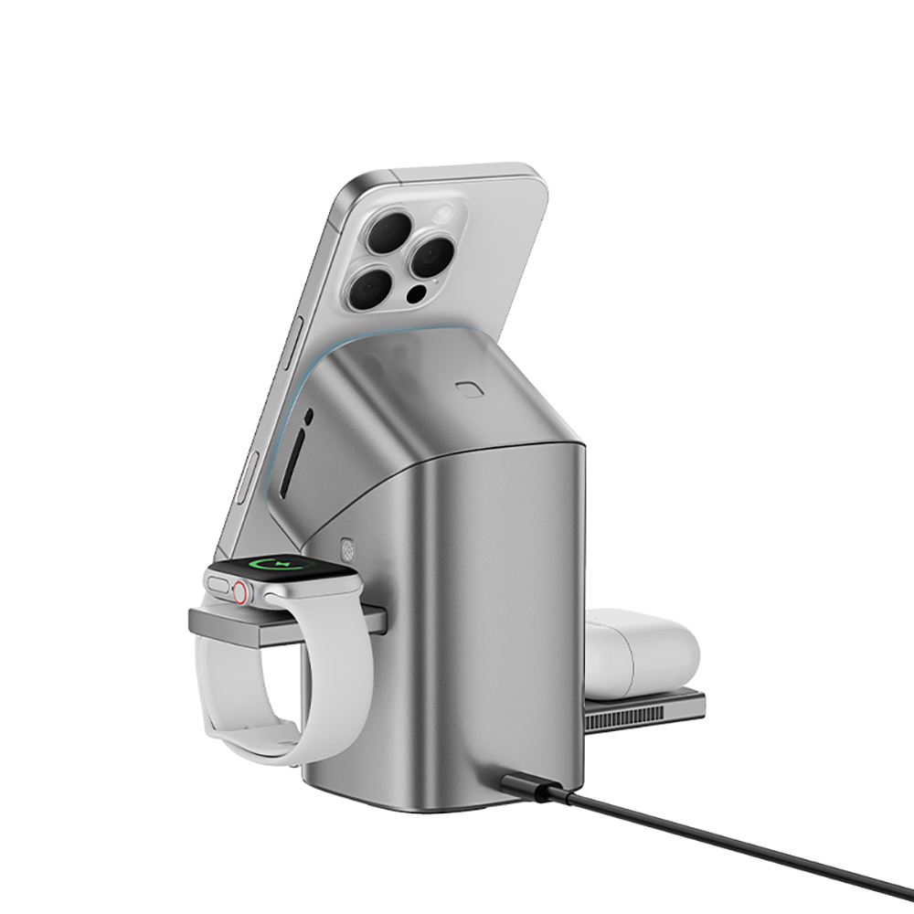 Recci RW05 Qi2 Charging Technology Ambient Light Phone & Smart Watch & Headphone 15W 3in1 Wireless Charging Stand - 5
