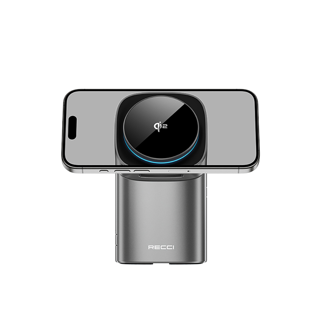 Recci RW05 Qi2 Charging Technology Ambient Light Phone & Smart Watch & Headphone 15W 3in1 Wireless Charging Stand - 3