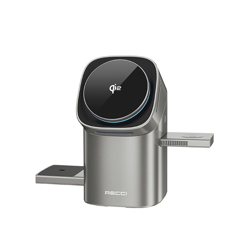 Recci RW05 Qi2 Charging Technology Ambient Light Phone & Smart Watch & Headphone 15W 3in1 Wireless Charging Stand - 2