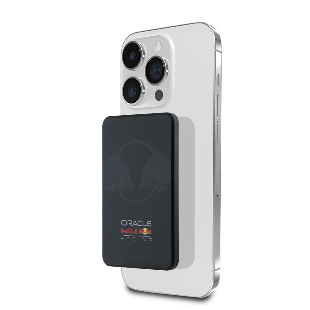 Redbull Orjinal Lisanslı M-safe Şarj Özellikli Dijital LED Göstergeli Çift Boğa Baskılı Powerbank 5000mAh 15W - 1