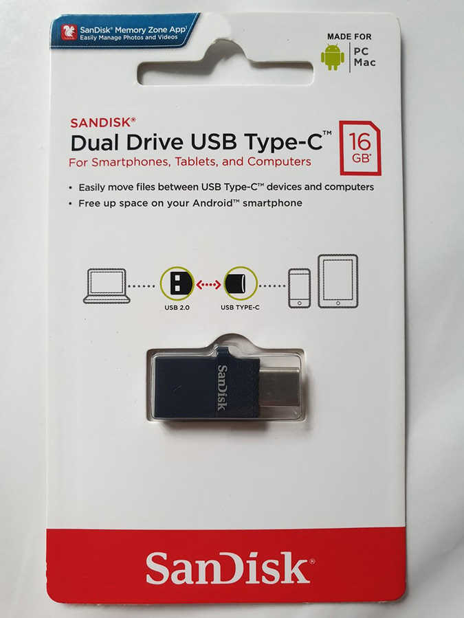 Sandisk Dual Drive 16 GB Type-C OTG Flash Disk OTG, Flash