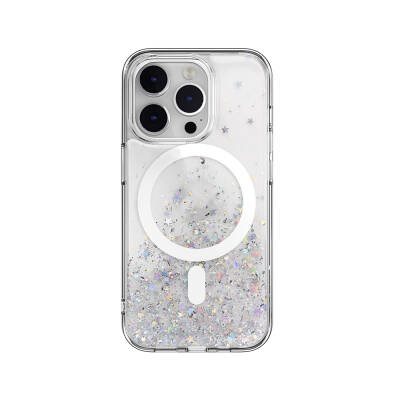 Shining Glitter Transparent Switcheasy Starfield-M Cover for Apple iPhone 14 Pro with Magsafe Charging Feature Colorless