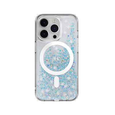 Shining Glitter Transparent Switcheasy Starfield-M Cover for Apple iPhone 14 Pro with Magsafe Charging Feature Blue