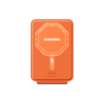 Skinarma Axis Series Foldable Stand Featured Leather Design Card Holder Orange