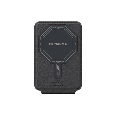 Skinarma Axis Serisi Foldable Stand Özellikli Deri Tasarımlı Kartlık Gri