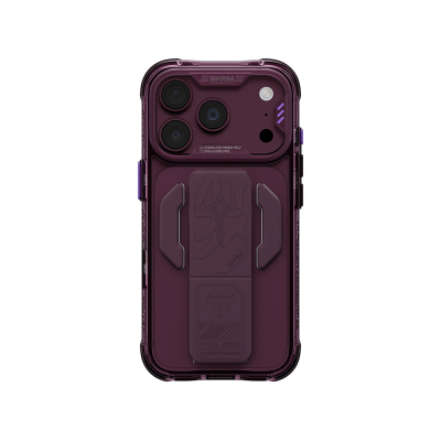 Skinarma Helio CE Mag Charge Case for Apple iPhone 18 Pro – Tech-Patterned, M-Safe Charging Compatible, with Stand Bordo