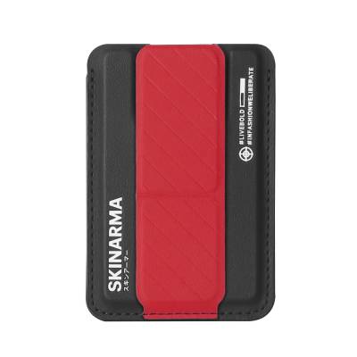 SkinArma Kado 2 Chamber Card Holder with Magnetic Stand Black-Red