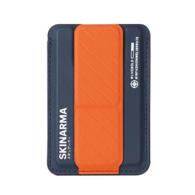 SkinArma Kado 2 Chamber Card Holder with Magnetic Stand Lacivert-Turuncu