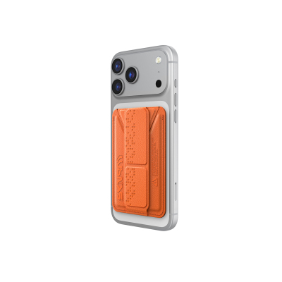 Skinarma Kado Haxa Series Leather-Look Card Holder with Stand Orange