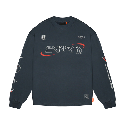 Skinarma Neptune Long Sleeve Oversize Unisex Crew Neck Navy Sweatshirt Medium