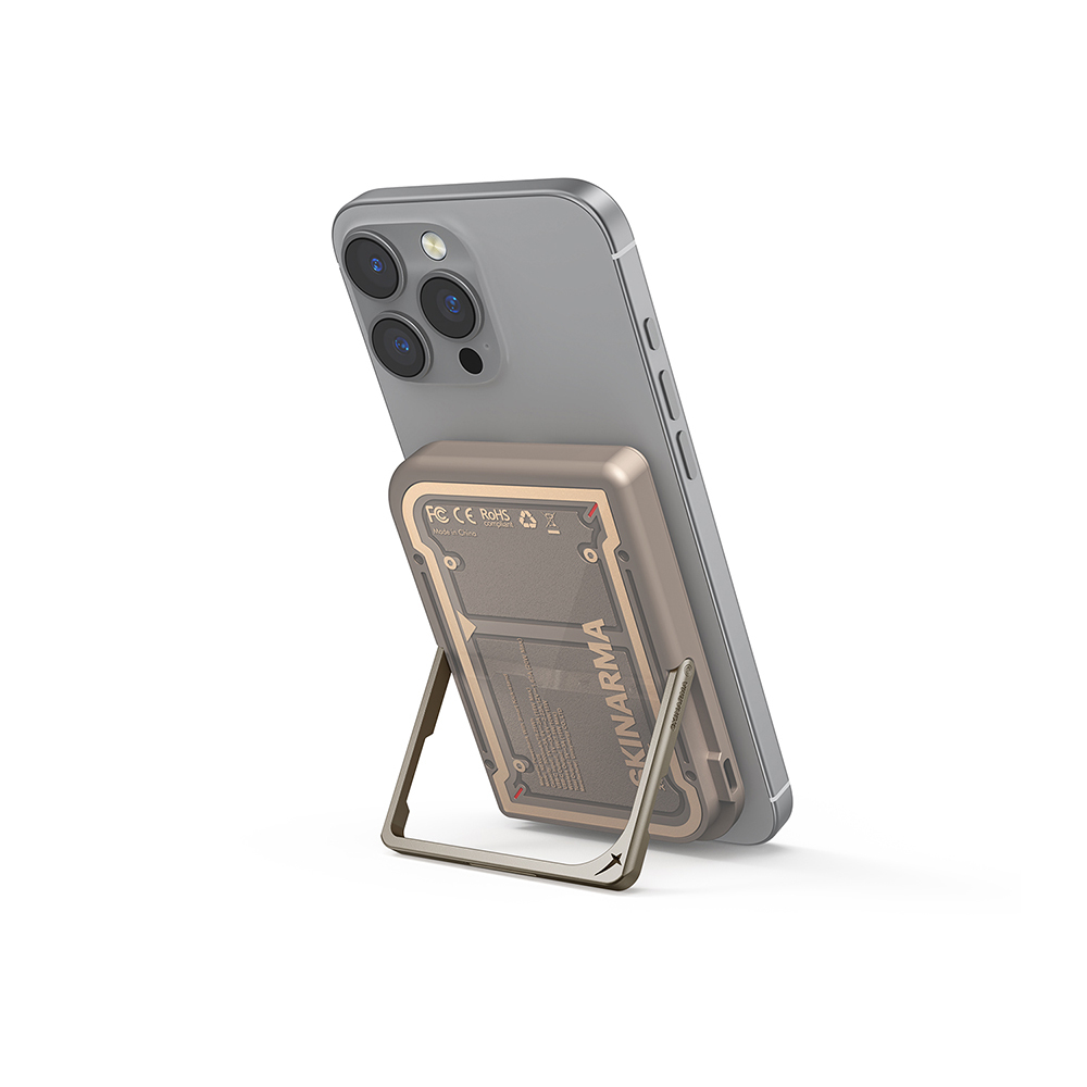 Skinarma Nexus Mecha Kablosuz ve PD Hızlı Şarj Özellikli Metal Standlı Taşınabilir Powerbank 20W 5000mAh - 10