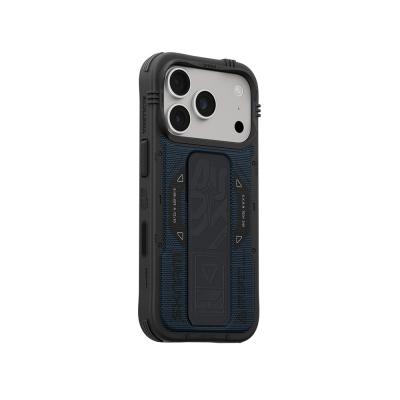 SkinArma Phantom Case for Apple iPhone 18 Pro Max – M-Safe Charging Compatible, Airbag Design, with Stand Blue