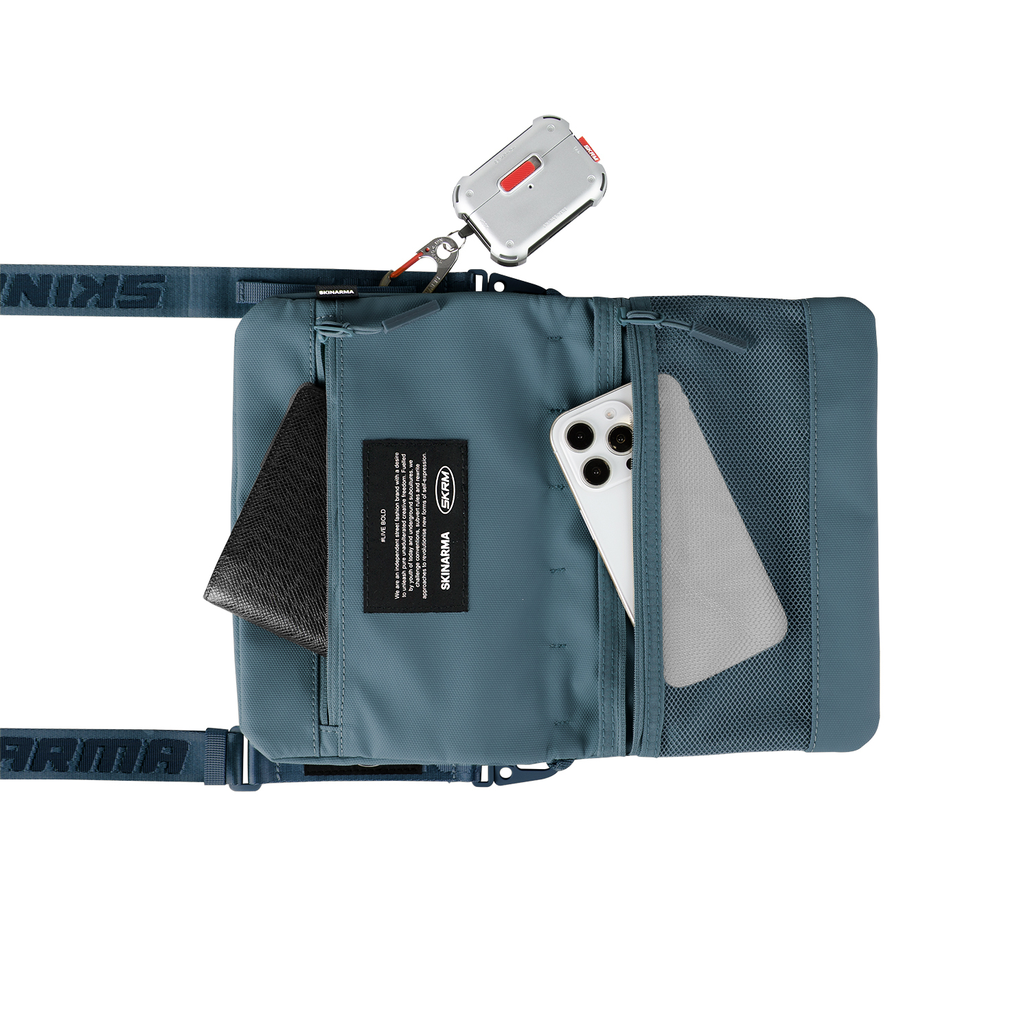 Skinarma Satchel Juno Desenli Naylon Scout Bilek Askı Kayışlı Aksesuar Çantası - 10