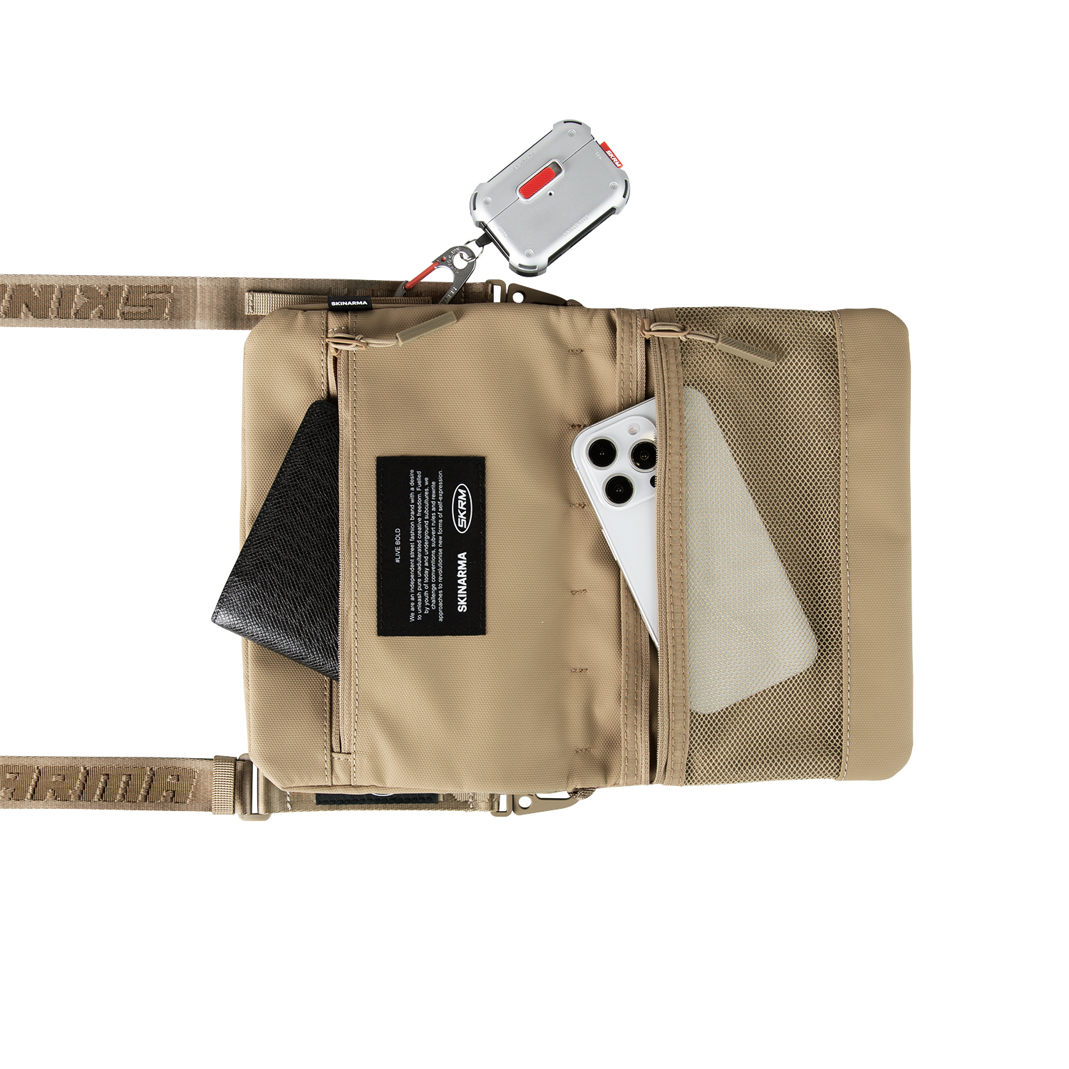 Skinarma Satchel Juno Desenli Naylon Scout Bilek Askı Kayışlı Aksesuar Çantası - 12