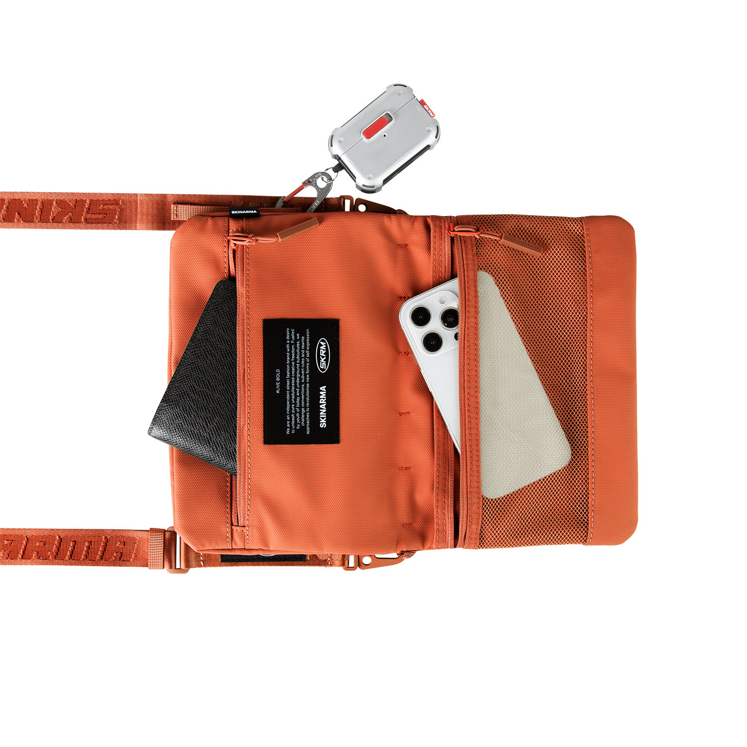 Skinarma Satchel Juno Desenli Naylon Scout Bilek Askı Kayışlı Aksesuar Çantası - 13
