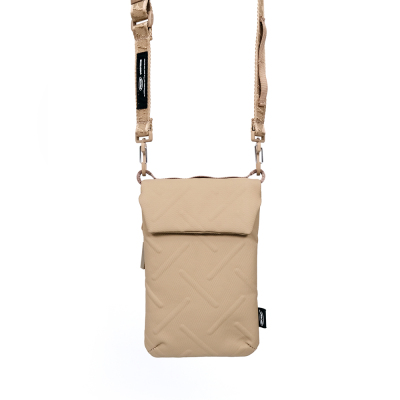 Skinarma Sling Pouch Juno Cross-Hatch Patterned Nylon Scout Neck Strap Cross Body Bag Haki