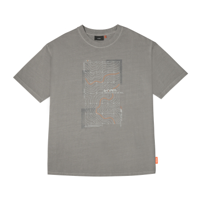 Skinarma Sonar Short Sleeve Oversize Unisex Crew Neck Light Gray T-Shirt Large