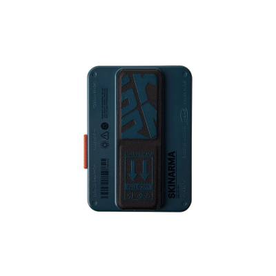 SkinArma Spunk Series PU Leather Card Holder With Stand Blue