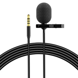 Soaiy MK3 3.5mm Live Broadcast Lapel Microphoneu Black