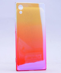 Sony Xperia L1 Kılıf Zore Renkli Transparan Kapak Pembe