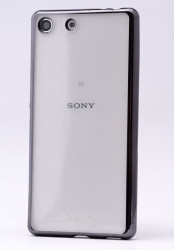 Sony Xperia M5 Kılıf Zore Lazer Kaplama Silikon Siyah
