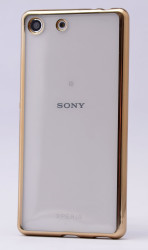Sony Xperia M5 Kılıf Zore Lazer Kaplama Silikon Gold