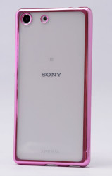 Sony Xperia M5 Kılıf Zore Lazer Kaplama Silikon Pembe