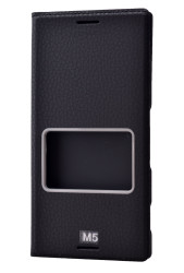 Sony Xperia M5 Kılıf Zore Dolce Kapaklı Kılıf Siyah